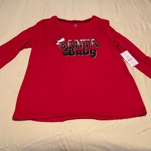 Ladies Santa Baby long sleeved shirt - size S (NWT)